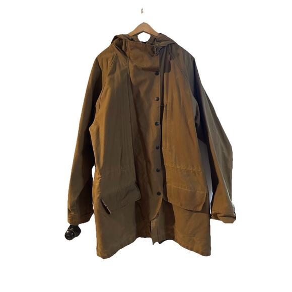 Polo Ralph Lauren Oil Cloth Hunting Shooting Rain Field Jacket Brown Size Large - Picture 5 of 13